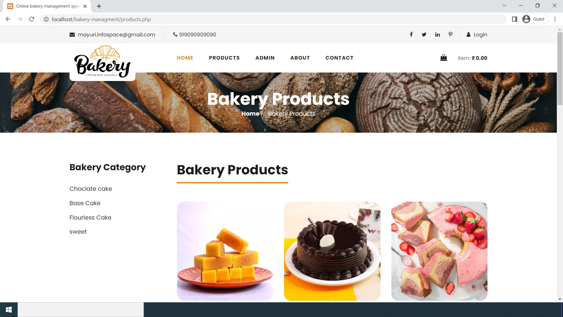  Online Bakery Management System Project In PHP